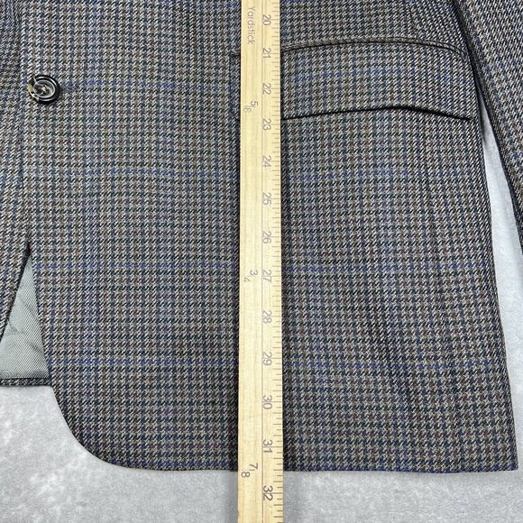 Burberry London Blazer 44R Gray Plaid Kensington 100% Wool Suit Two Buttons - Picture 9 of 14